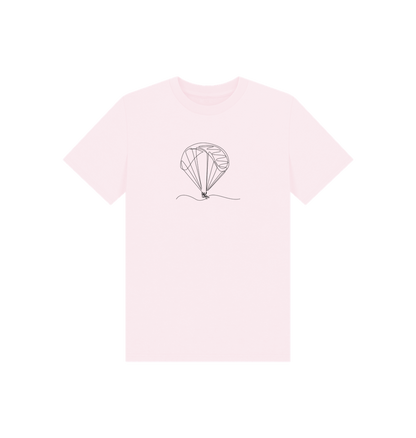 Pink Kid's Parachute Organic Cotton Basic Tee (Black)