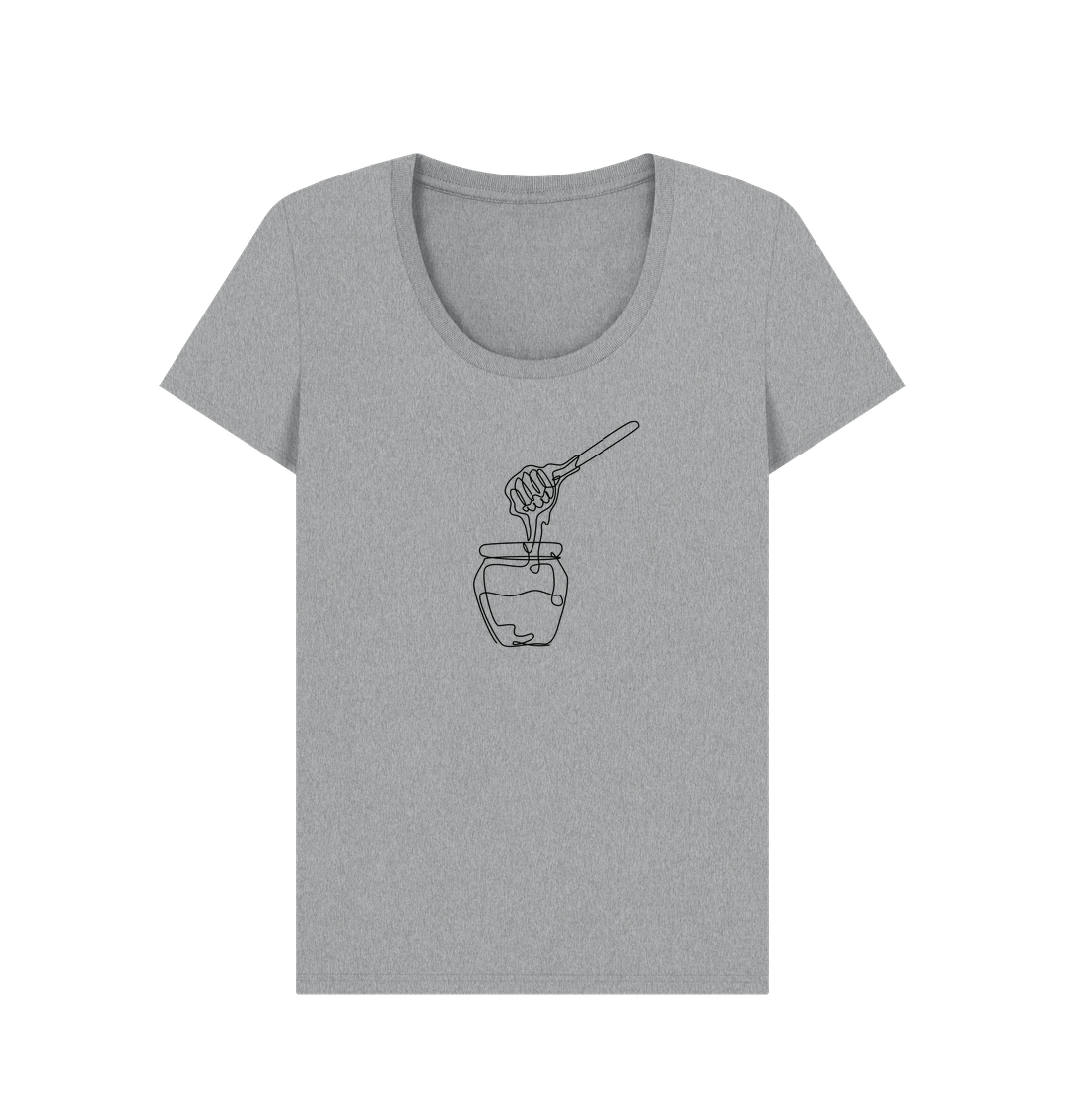 Athletic Grey Women's Honey Organic Cotton Scoop Neck Tee (Black)