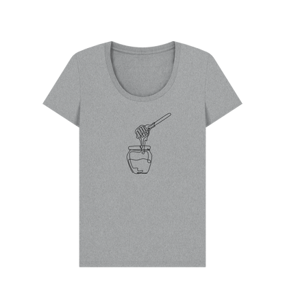 Athletic Grey Women's Honey Organic Cotton Scoop Neck Tee (Black)