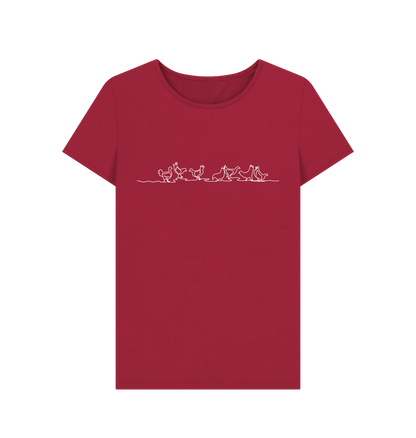 Cherry Women's Chickens Organic Cotton Crewneck T-Shirt (White)