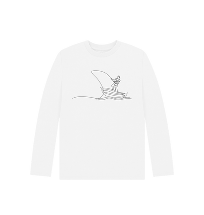 White Kid's Fisherman Organic Cotton Long Sleeve Tee (Black)