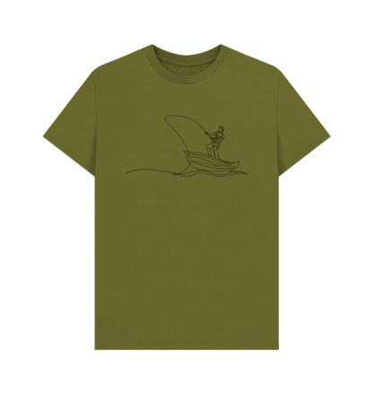 Moss Green Men's Fisherman Organic Cotton Basic Tee (Black)