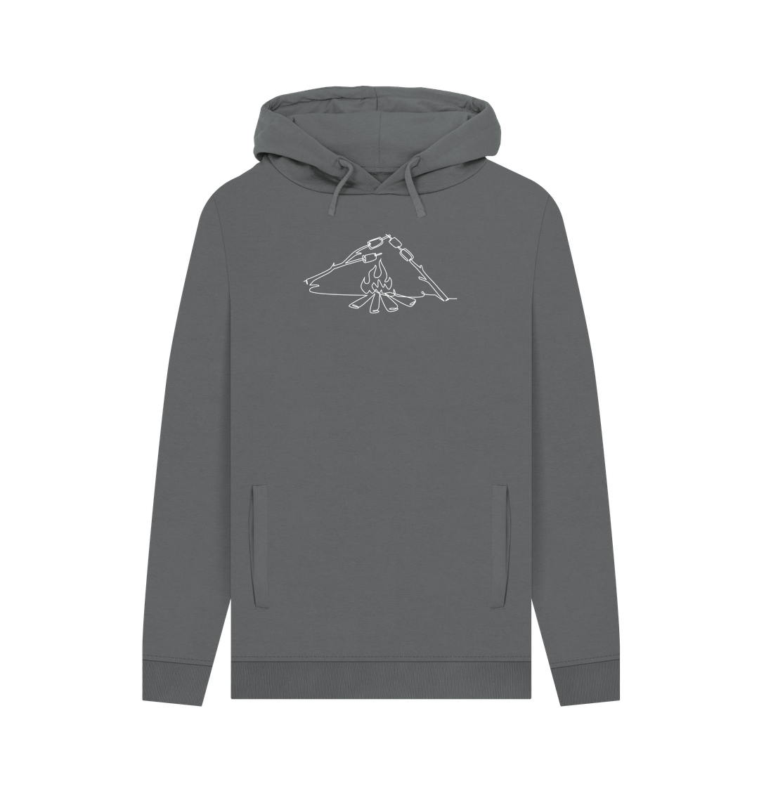 Slate Grey Men's S'mores Organic Cotton Pullover Hoodie (White)