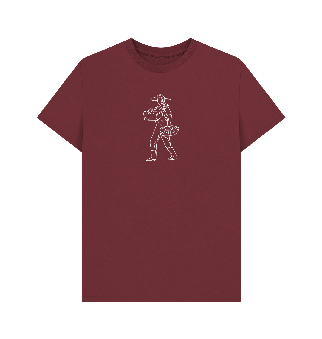 Red Wine Men's Harvest Organic Cotton Basic Tee (White)