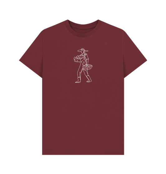 Red Wine Men's Harvest Organic Cotton Basic Tee (White)