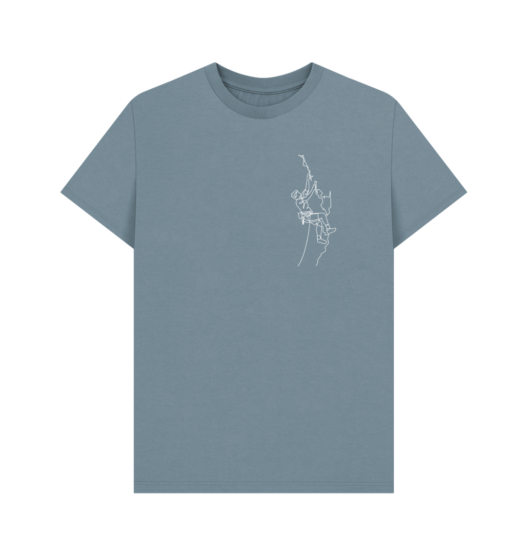 Stone Blue Men's Climber Organic Cotton Basic Tee (White)