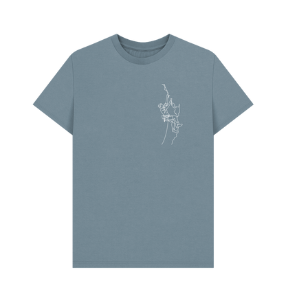 Stone Blue Men's Climber Organic Cotton Basic Tee (White)