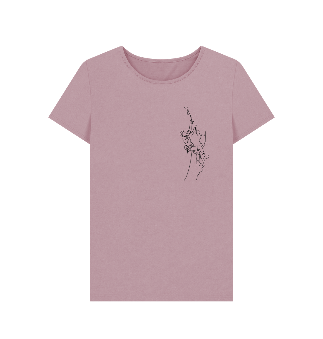 Mauve Women's Climber Organic Cotton Crewneck Tee (Black)