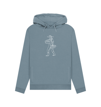 Stone Blue Women's Harvest Organic Cotton Pullover Hoodie (White)