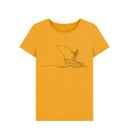 Mustard Women's Fisherman Organic Cotton Crewneck Tee (Black)