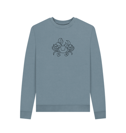 Stone Blue Women's Crab Organic Cotton Crewneck Sweater (Black)