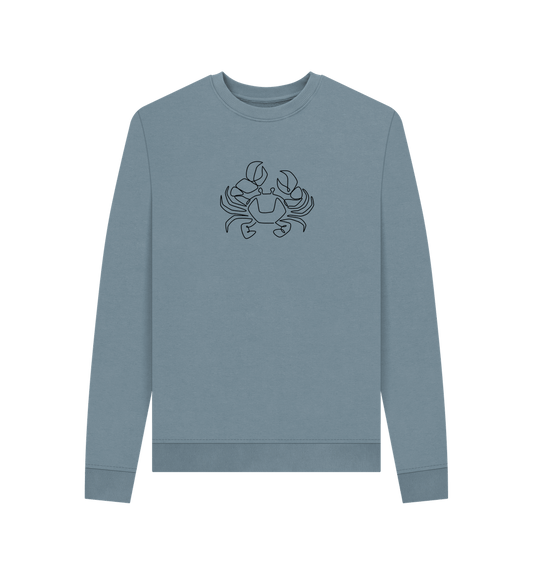 Stone Blue Women's Crab Organic Cotton Crewneck Sweater (Black)