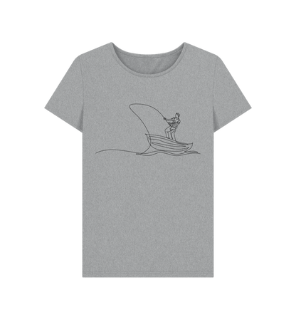 Athletic Grey Women's Fisherman Organic Cotton Crewneck Tee (Black)