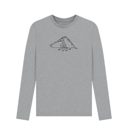 Athletic Grey Men's S'mores Organic Cotton Long Sleeve Tee (Black)