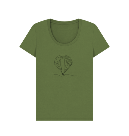 Khaki Women's Parachute Organic Cotton Scoop Neck Tee (Black)