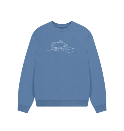 Solent Women's Sheep Organic Cotton Oversized Crewneck (White)