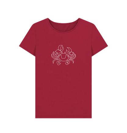 Cherry Women's Crab Organic Cotton Crewneck Tee (White)