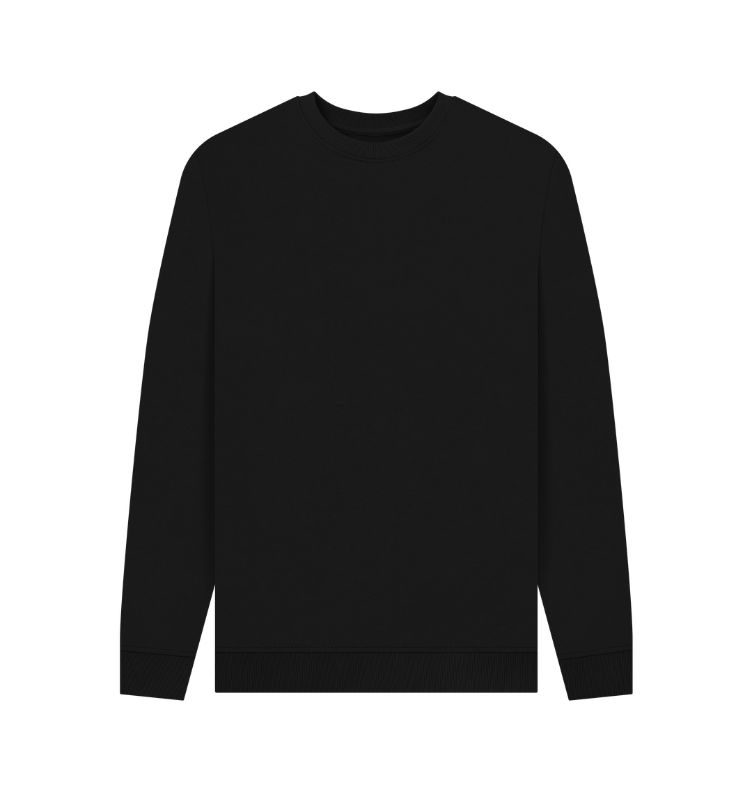 Black Men's Solid Organic Cotton Crewneck Sweater