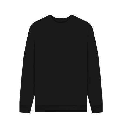 Black Men's Solid Organic Cotton Crewneck Sweater