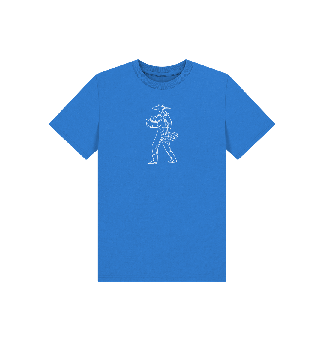 Bright Blue Kid's Harvest Organic Cotton Basic Tee (White)