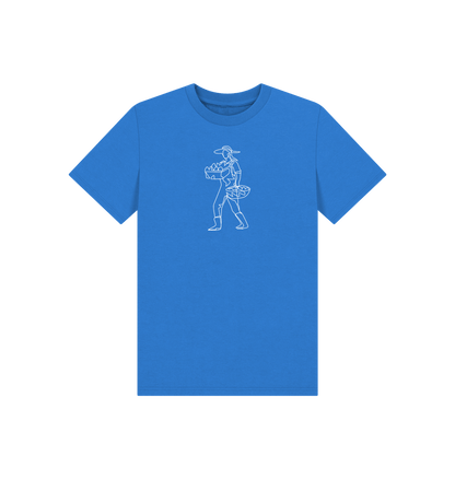 Bright Blue Kid's Harvest Organic Cotton Basic Tee (White)