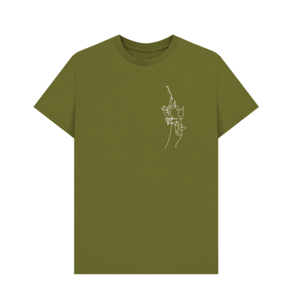 Moss Green Men's Climber Organic Cotton Basic Tee (White)