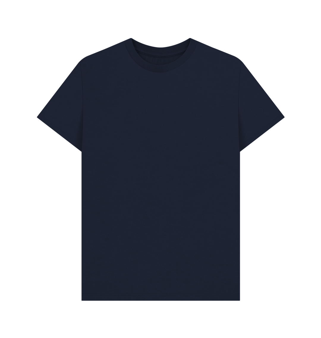 Navy Blue Men's Solid Organic Cotton Basic Tee