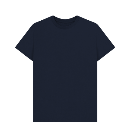 Navy Blue Men's Solid Organic Cotton Basic Tee