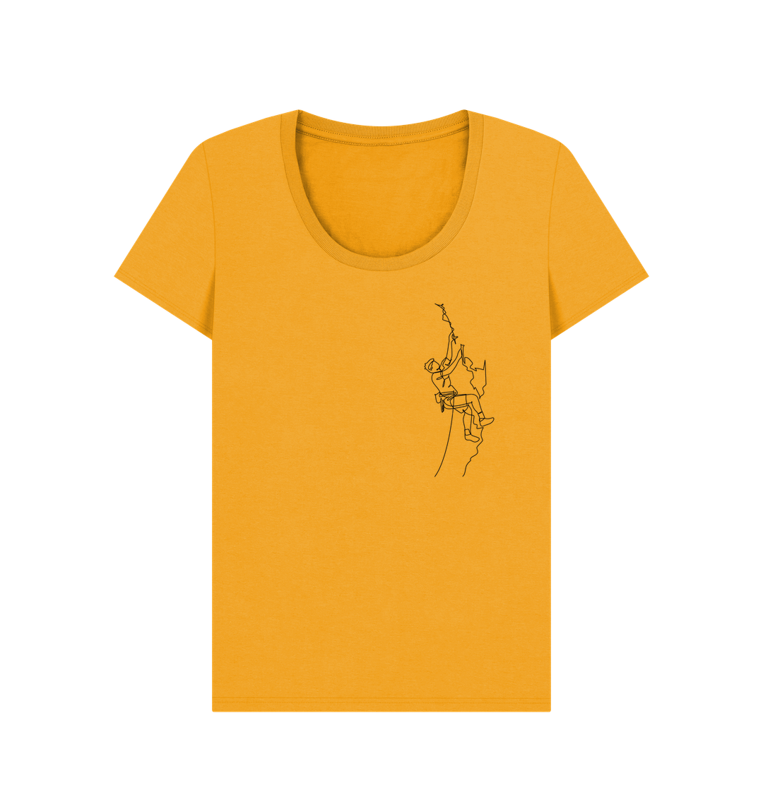 Mustard Women's Climber Organic Cotton Scoop Neck Tee (Black)