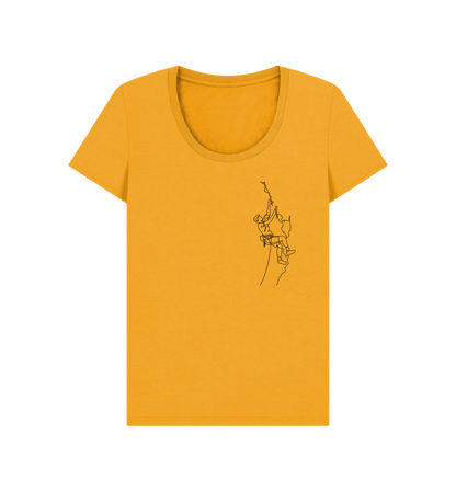 Mustard Women's Climber Organic Cotton Scoop Neck Tee (Black)