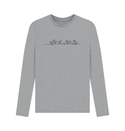 Athletic Grey Men's Chickens Organic Cotton Long Sleeve Tee (Black)