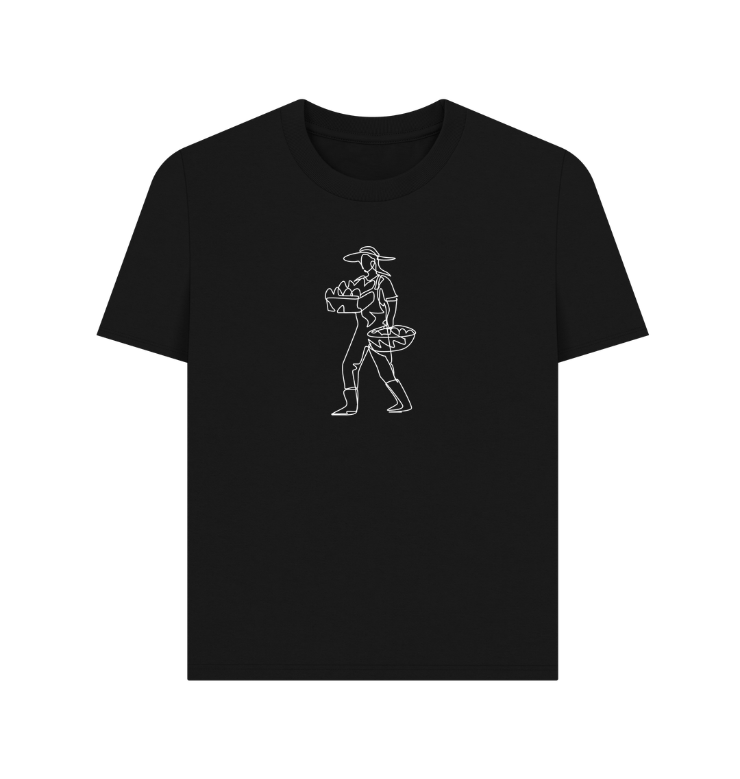 Black Women's Harvest Organic Cotton Basic Tee (White)