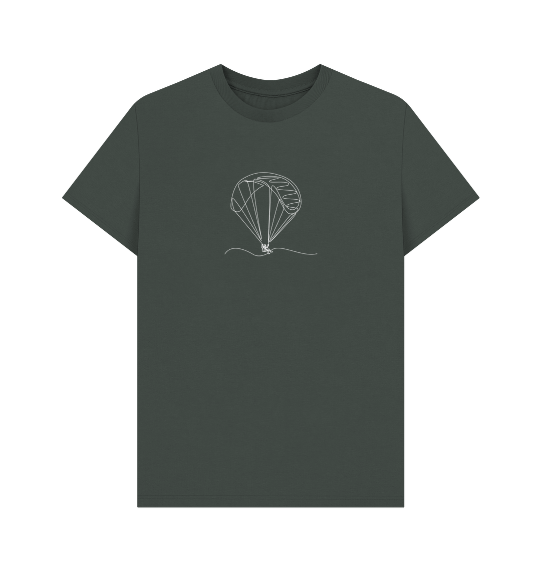 Dark Grey Men's Parachute Organic Cotton Basic Tee (White)