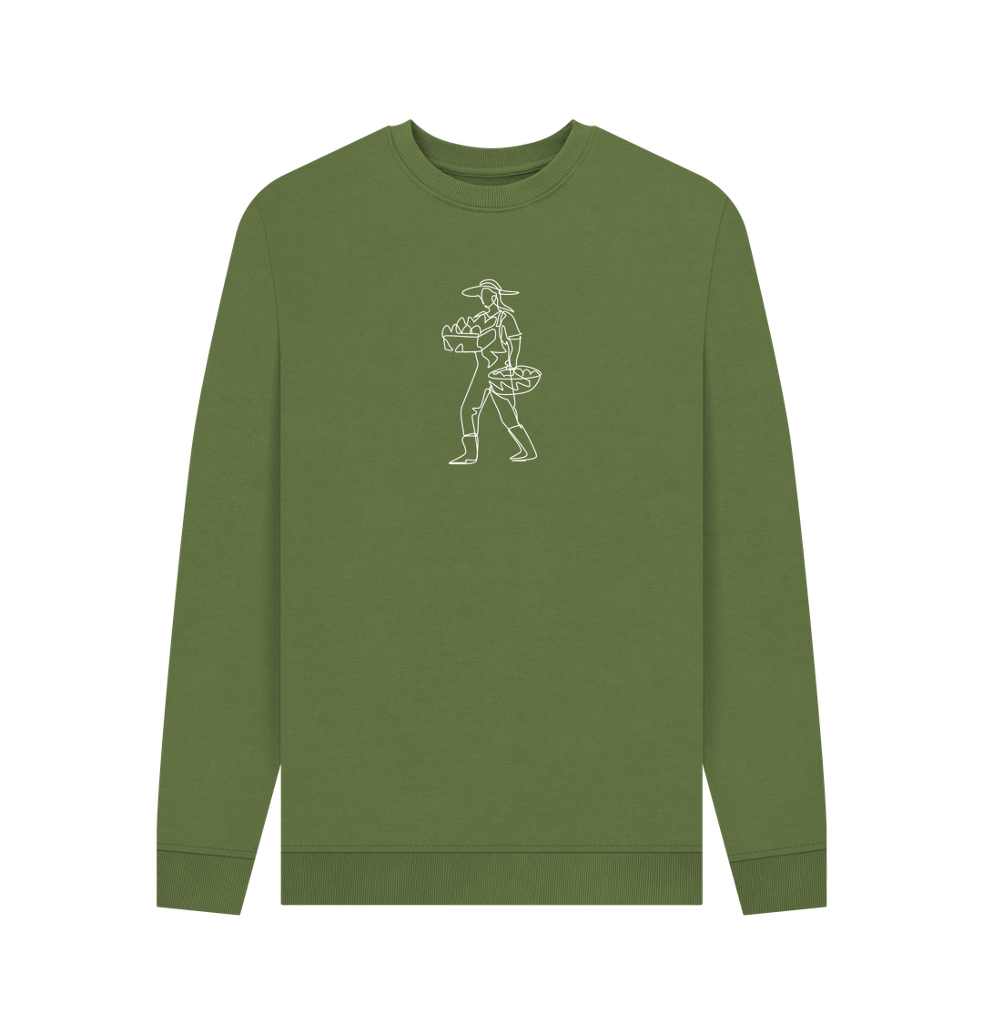 Khaki Men's Harvest Organic Cotton Crewneck Sweater (White)