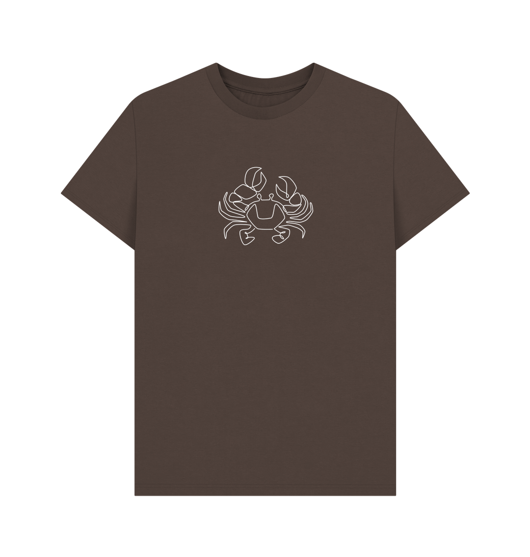 Chocolate Men's Crab Organic Cotton Basic Tee (White)