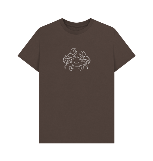 Chocolate Men's Crab Organic Cotton Basic Tee (White)