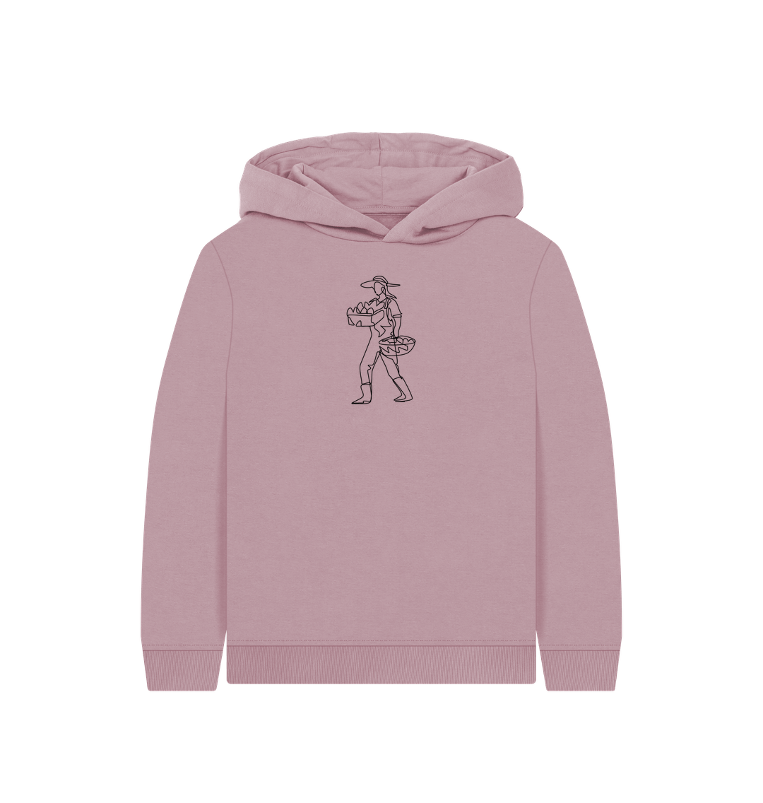 Mauve Kid's Harvest Organic Cotton Pullover Hoodie (Black)