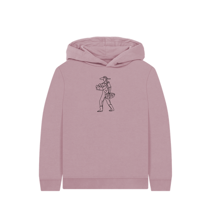 Mauve Kid's Harvest Organic Cotton Pullover Hoodie (Black)