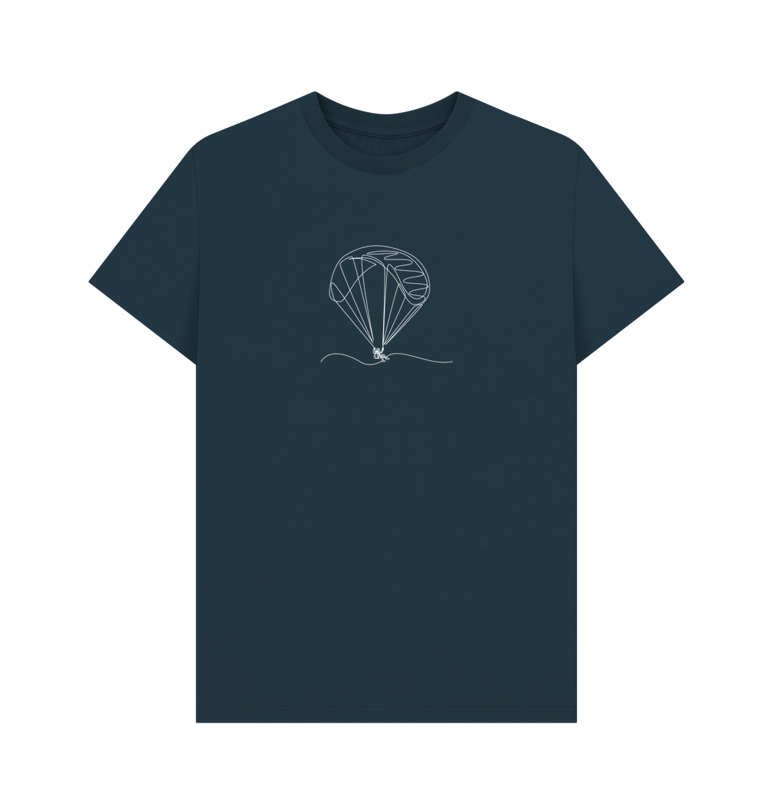 Denim Blue Men's Parachute Organic Cotton Basic Tee (White)