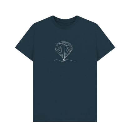 Denim Blue Men's Parachute Organic Cotton Basic Tee (White)