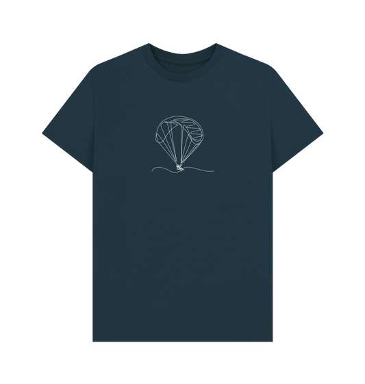 Denim Blue Men's Parachute Organic Cotton Basic Tee (White)