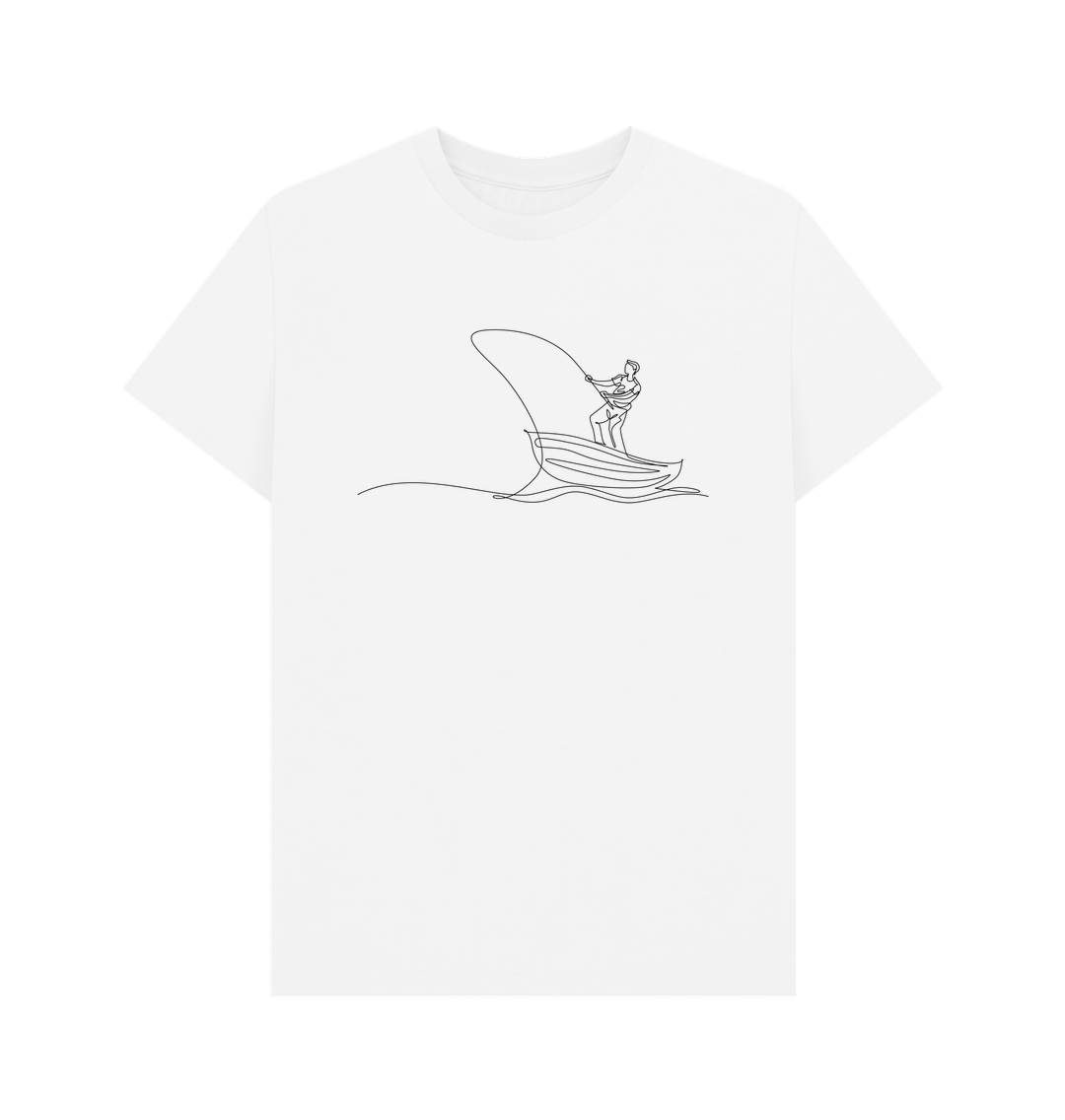 White Men's Fisherman Organic Cotton Basic Tee (Black)