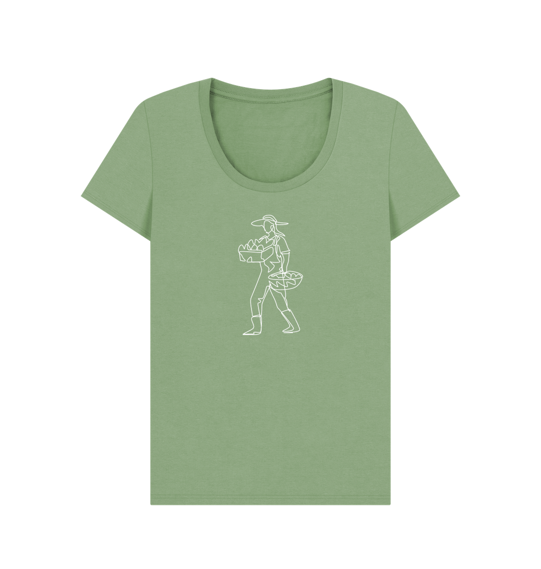 Sage Women's Harvest Organic Cotton Scoop Neck Tee (White)