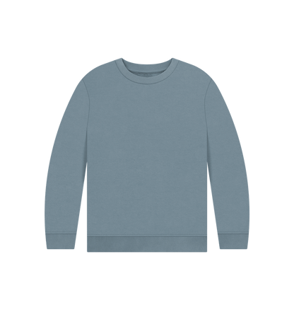 Stone Blue Kid's Solid Organic Cotton Crewneck Sweater