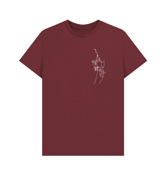 Red Wine Men's Climber Organic Cotton Basic Tee (White)