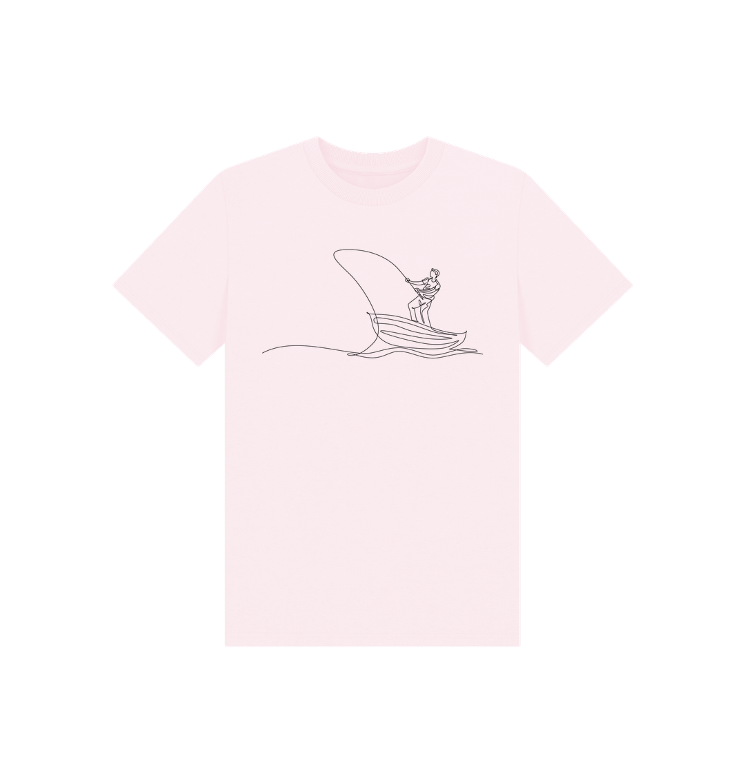 Pink Kid's Fisherman Organic Cotton Basic Tee (Black)