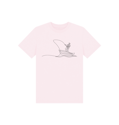 Pink Kid's Fisherman Organic Cotton Basic Tee (Black)