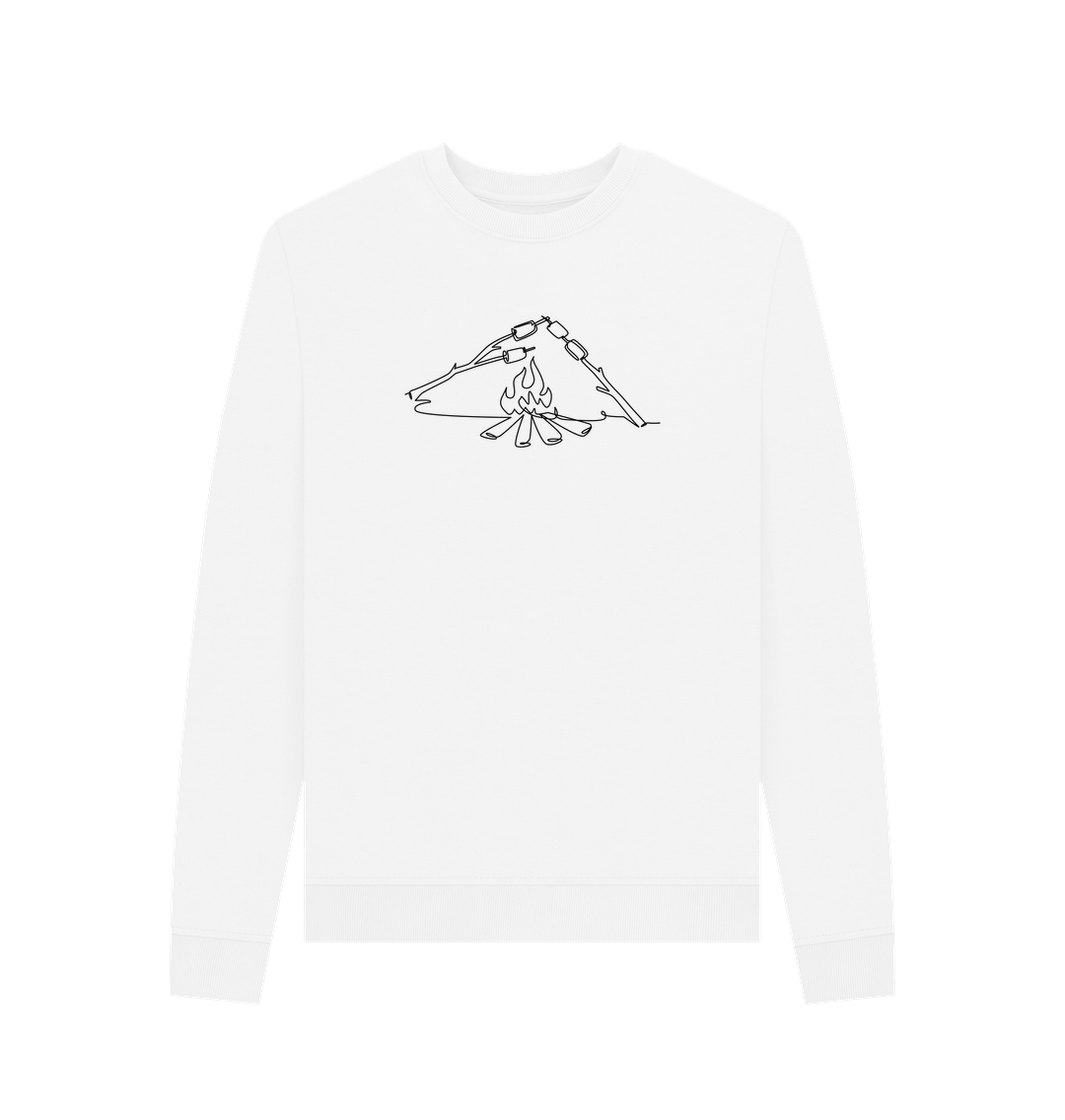 White Women's S'mores Crewneck Sweatshirt - Black