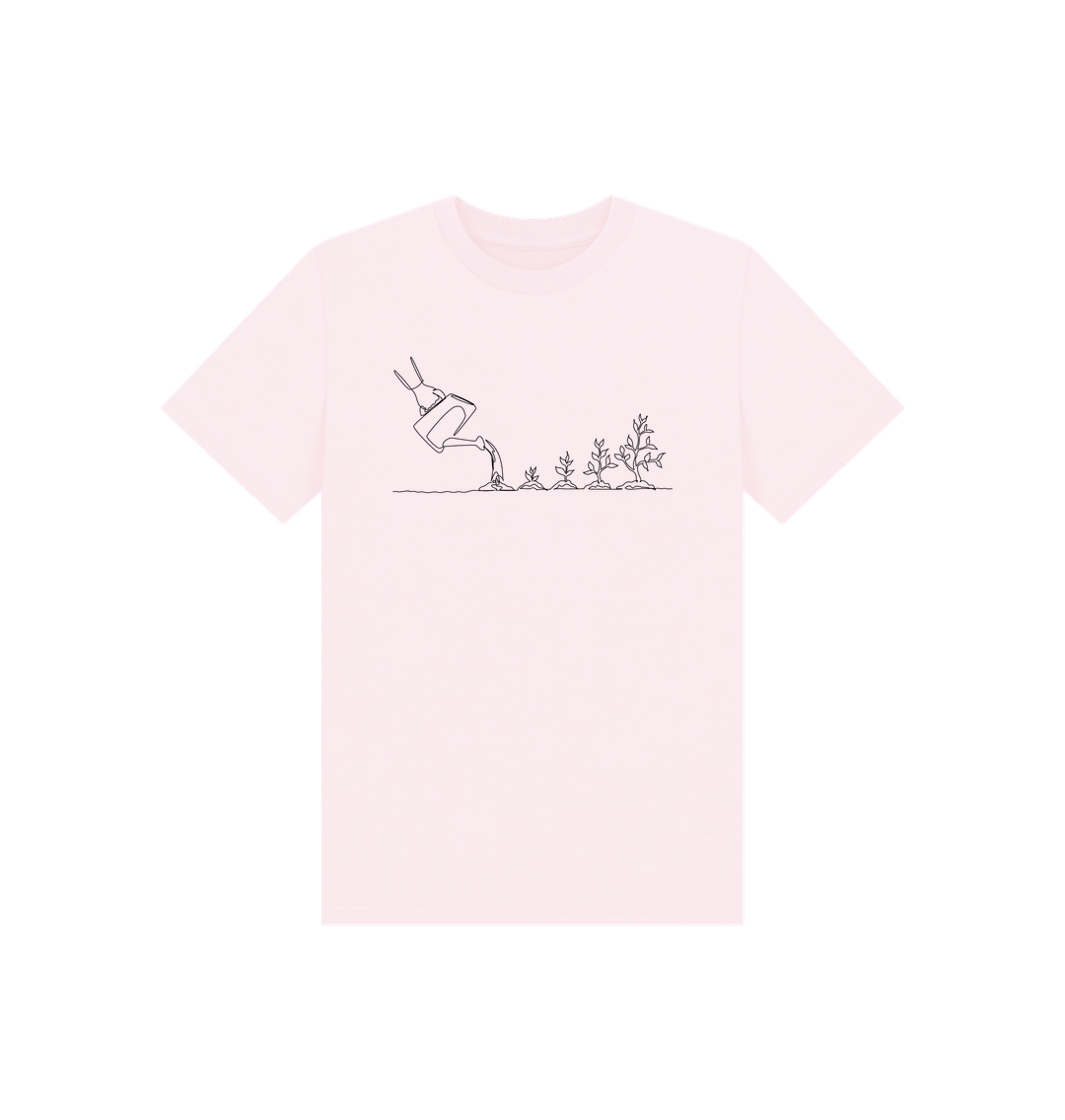 Pink Kid's Gardening Organic Cotton Basic Tee (Black)