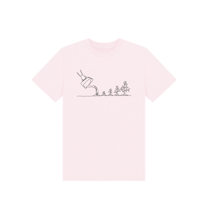 Pink Kid's Gardening Organic Cotton Basic Tee (Black)